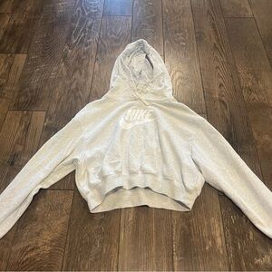 Nike Cream Cropped Long Sleeve Hoodie